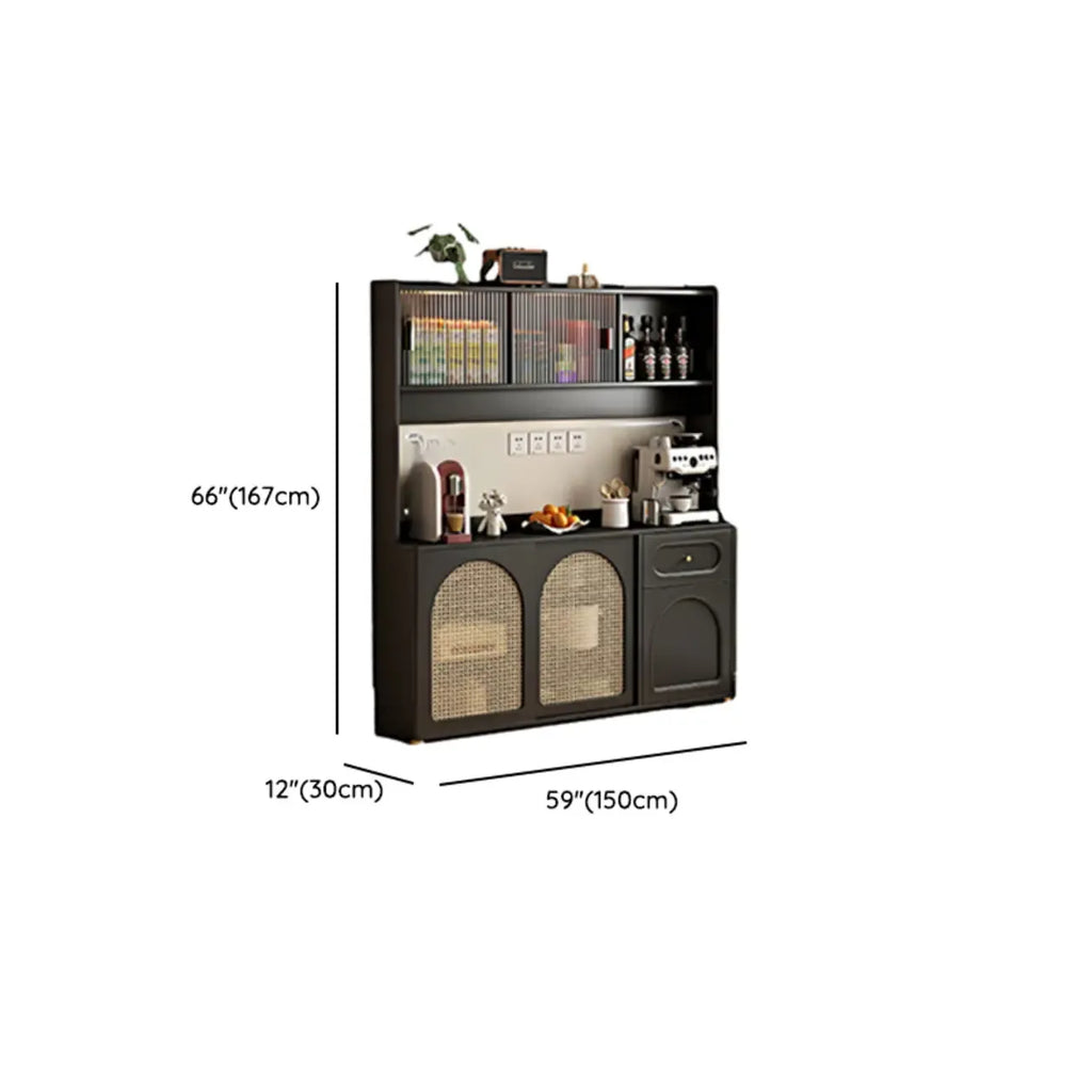 Buffet moderne noir massif avec rangement
