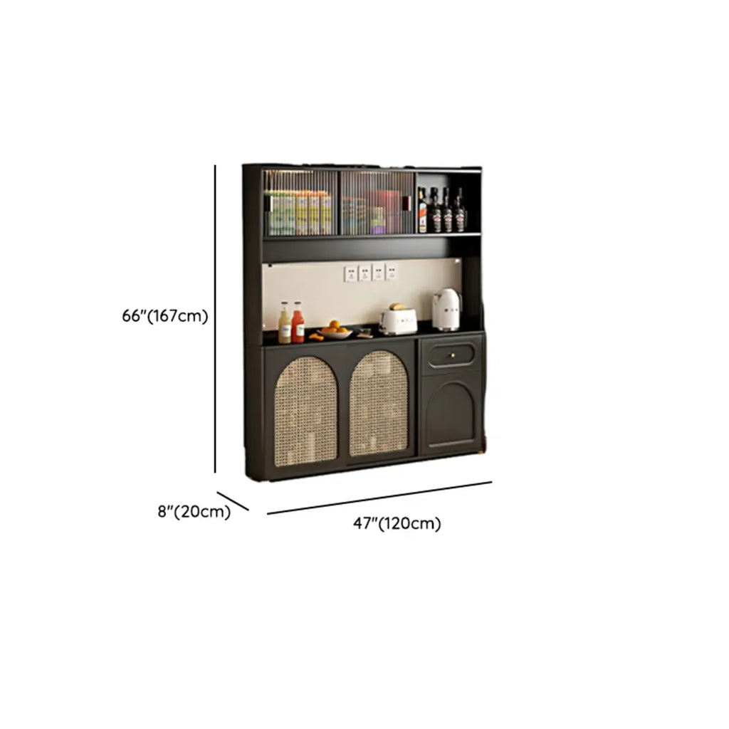 Buffet moderne noir massif avec rangement
