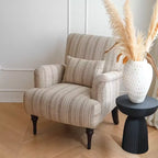 Fauteuil moderne à dossier haut en tissu avec accoudoirs pour salon
