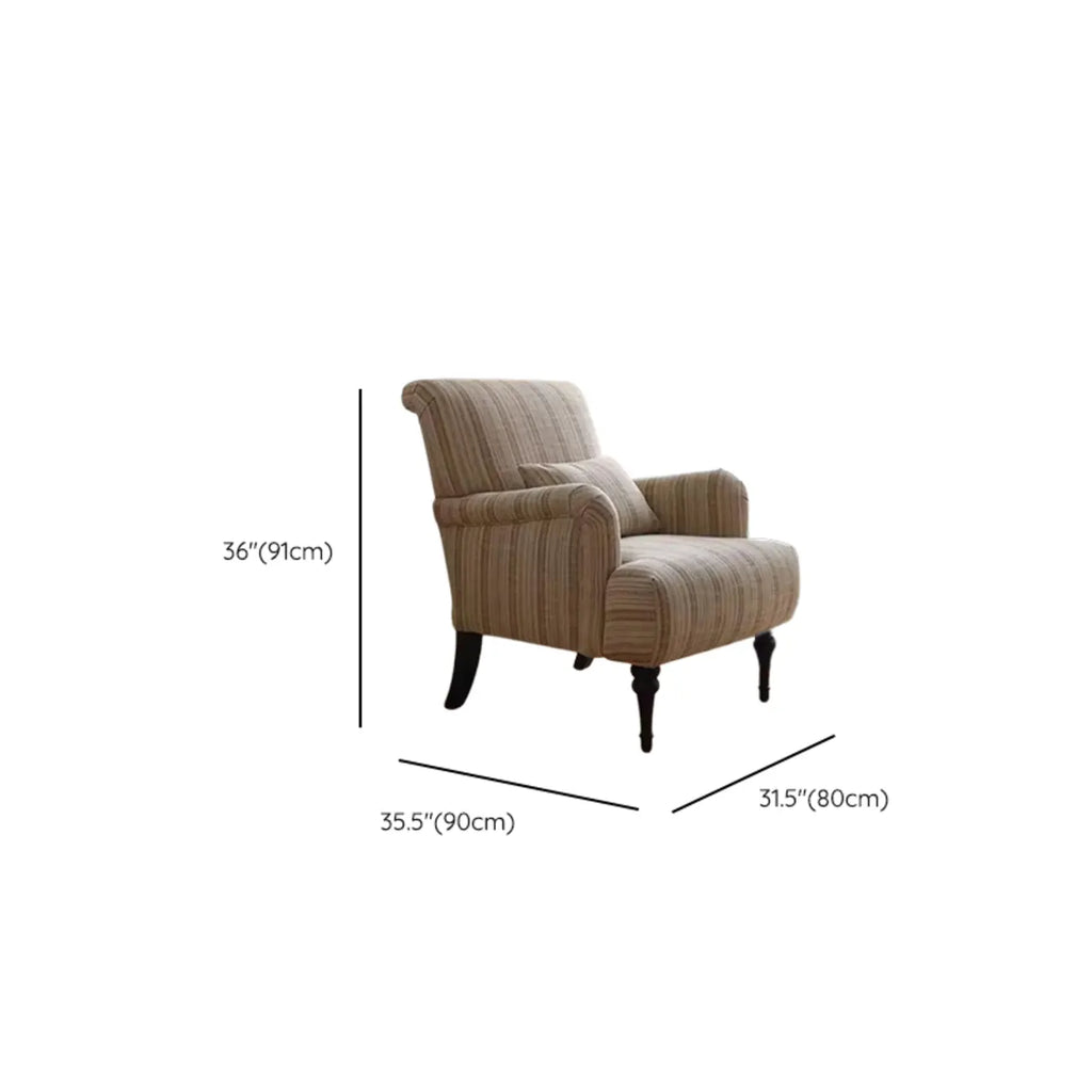 Fauteuil moderne à dossier haut en tissu avec accoudoirs pour salon