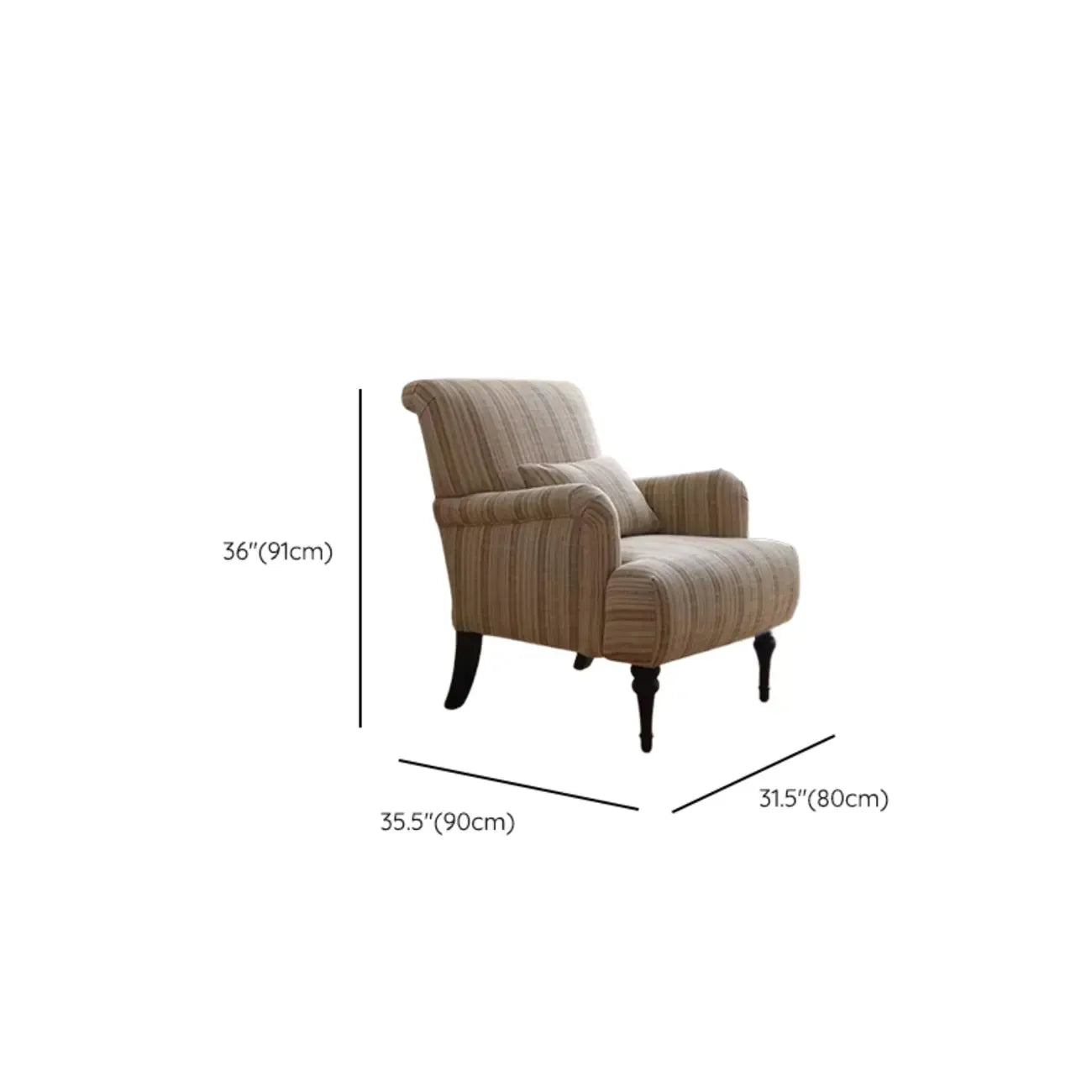 Fauteuil moderne à dossier haut en tissu avec accoudoirs pour salon