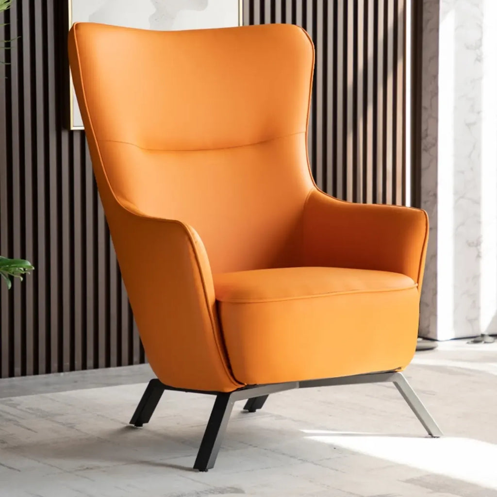 Petit fauteuil d'appoint en similicuir pour salon