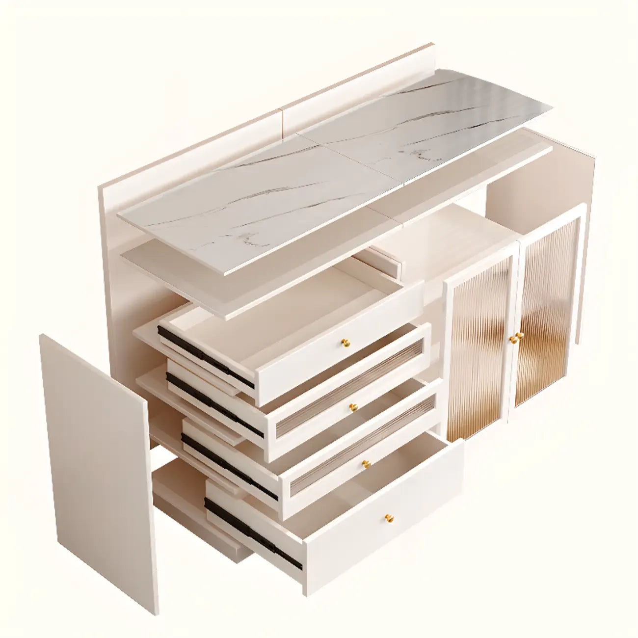 Buffet moderne Art Déco en bois avec rangement