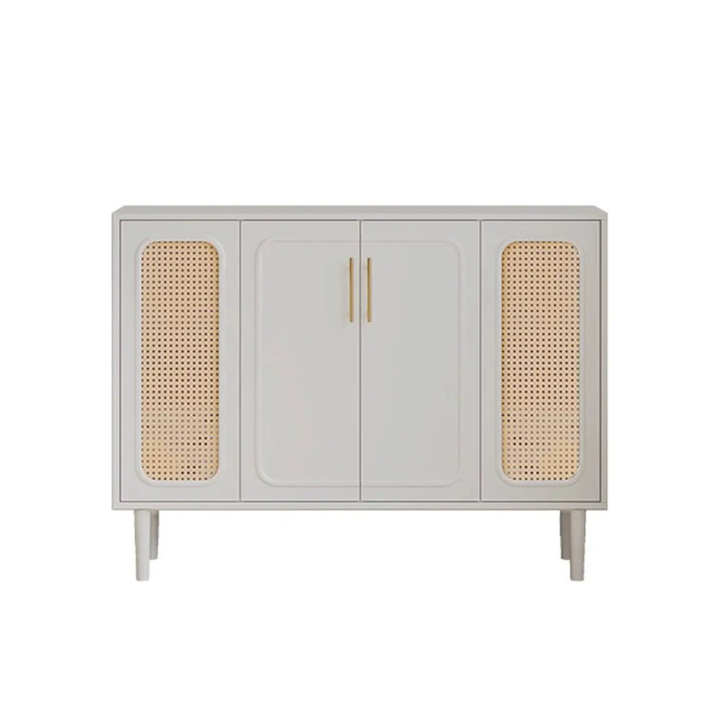 Buffet moderne en bois massif couleur encre avec étagères réglables