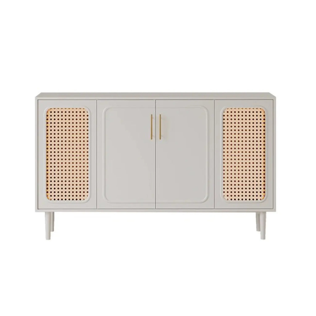 Buffet moderne en bois massif couleur encre avec étagères réglables