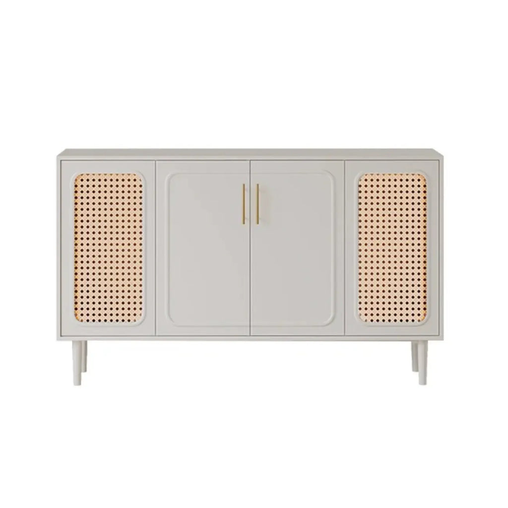 Buffet moderne en bois massif couleur encre avec étagères réglables