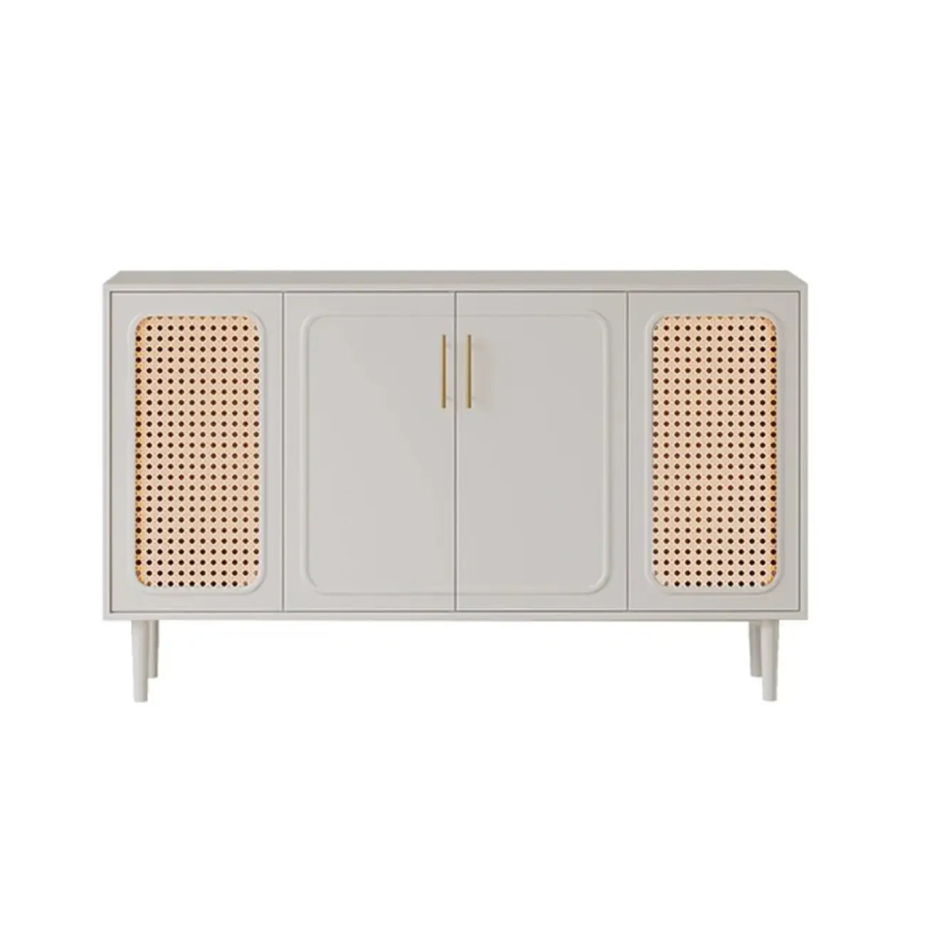 Buffet moderne en bois massif couleur encre avec étagères réglables