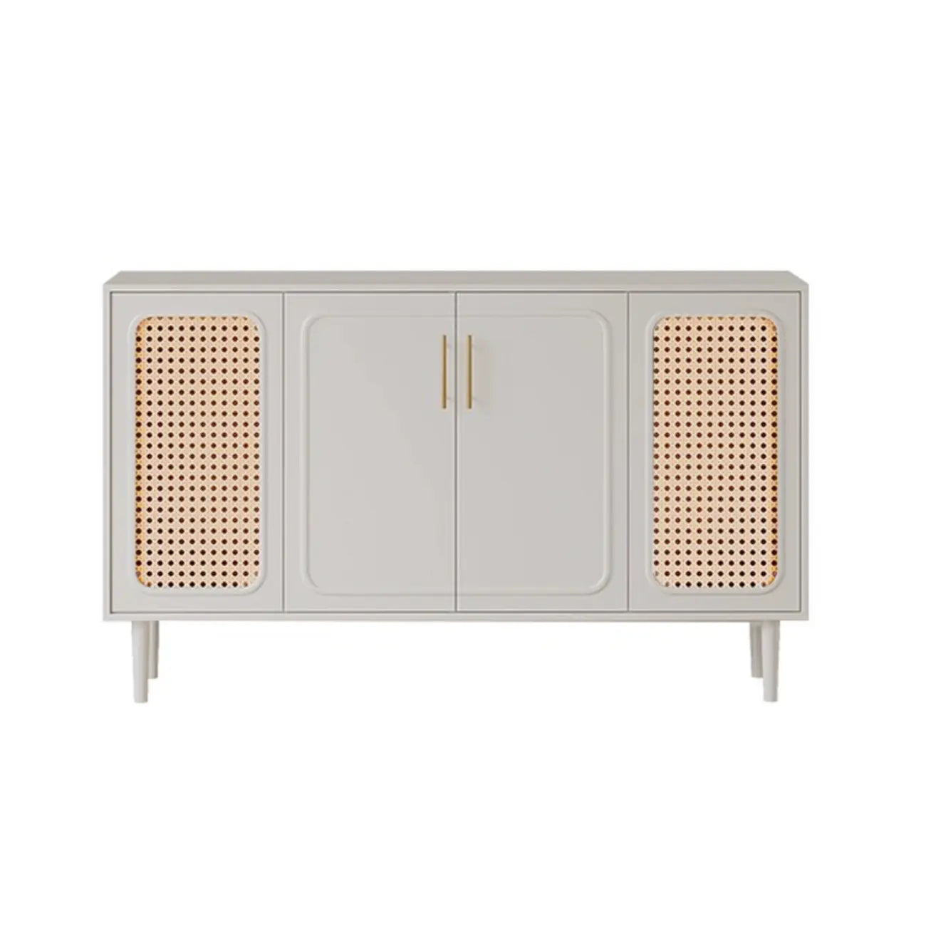 Buffet moderne en bois massif couleur encre avec étagères réglables