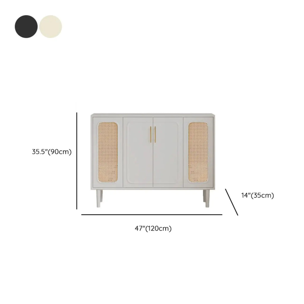 Buffet moderne en bois massif couleur encre avec étagères réglables