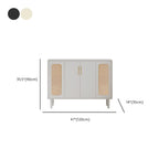 Buffet moderne en bois massif couleur encre avec étagères réglables