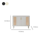 Buffet moderne en bois massif couleur encre avec étagères réglables