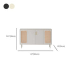 Buffet moderne en bois massif couleur encre avec étagères réglables