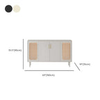 Buffet moderne en bois massif couleur encre avec étagères réglables