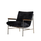 Fauteuil d'appoint moderne du milieu du siècle avec structure en métal et chenille