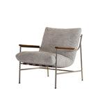 Fauteuil d'appoint moderne du milieu du siècle avec structure en métal et chenille