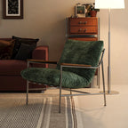 Fauteuil d'appoint moderne du milieu du siècle avec structure en métal et chenille