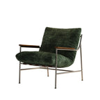 Fauteuil d'appoint moderne du milieu du siècle avec structure en métal et chenille