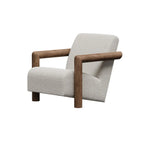 Fauteuil de salon minimaliste en tissu mohair blanc