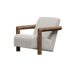 Fauteuil de salon minimaliste en tissu mohair blanc