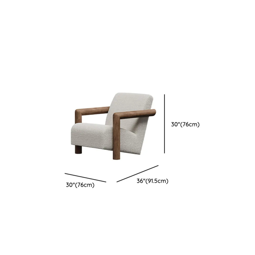Fauteuil de salon minimaliste en tissu mohair blanc