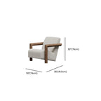 Fauteuil de salon minimaliste en tissu mohair blanc