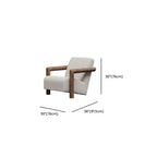 Fauteuil de salon minimaliste en tissu mohair blanc