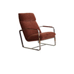 Fauteuil d'appoint moderne en chenille à dossier haut avec accoudoirs