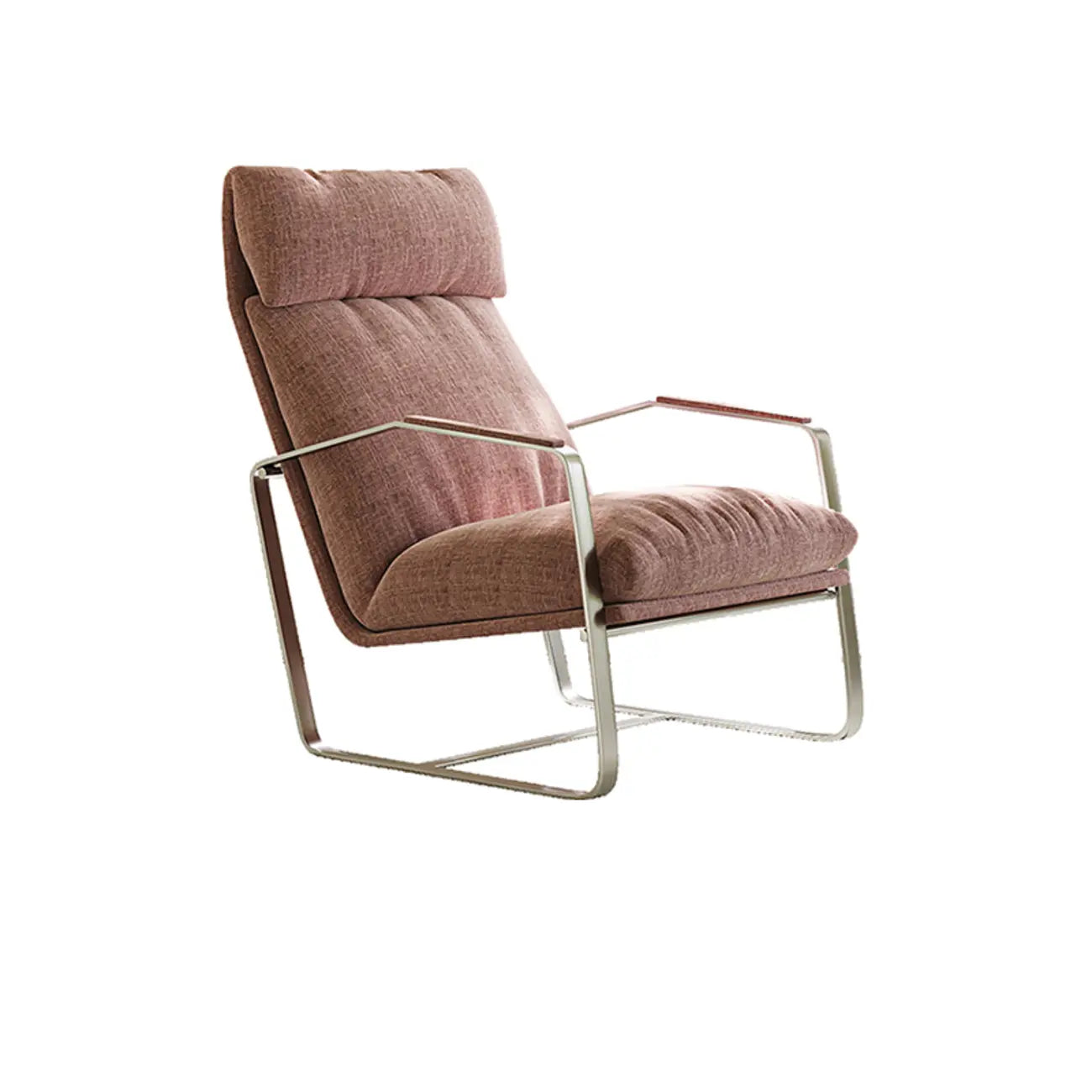 Fauteuil d'appoint moderne en chenille à dossier haut avec accoudoirs
