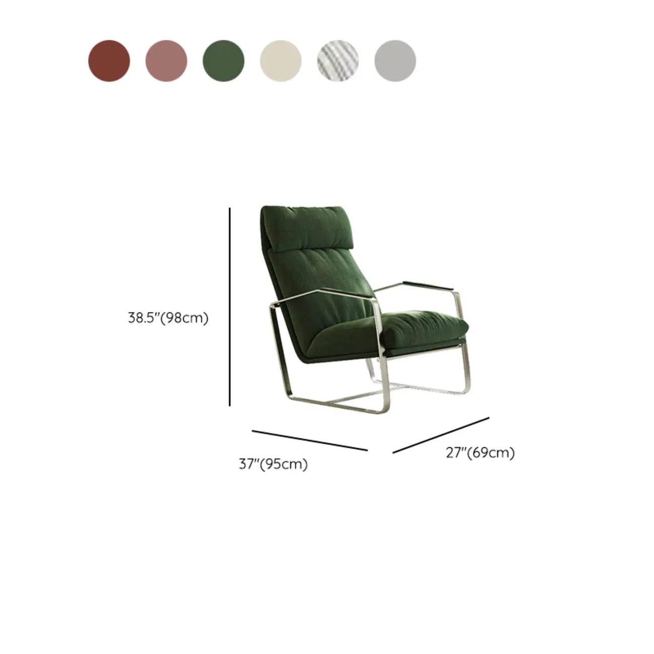Fauteuil d'appoint moderne en chenille à dossier haut avec accoudoirs