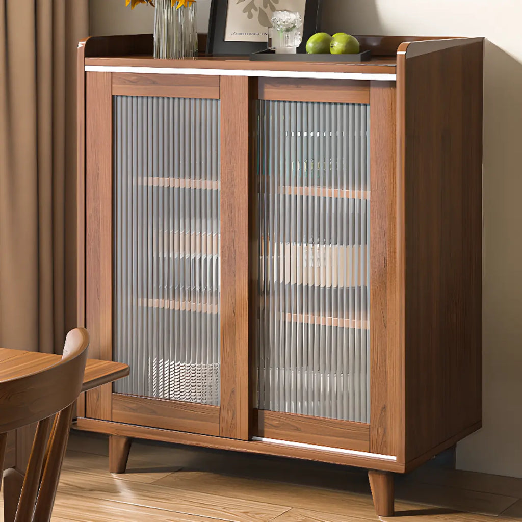 Buffet moderne en bois avec portes coulissantes et tiroirs