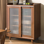 Buffet moderne en bois avec portes coulissantes et tiroirs