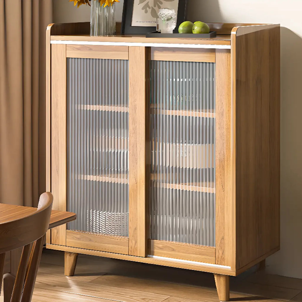 Buffet moderne en bois avec portes coulissantes et tiroirs