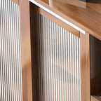 Buffet moderne en bois avec portes coulissantes et tiroirs