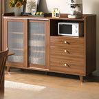 Buffet moderne en bois avec portes coulissantes et tiroirs
