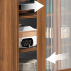 Buffet moderne en bois avec portes coulissantes et tiroirs