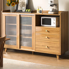 Buffet moderne en bois avec portes coulissantes et tiroirs