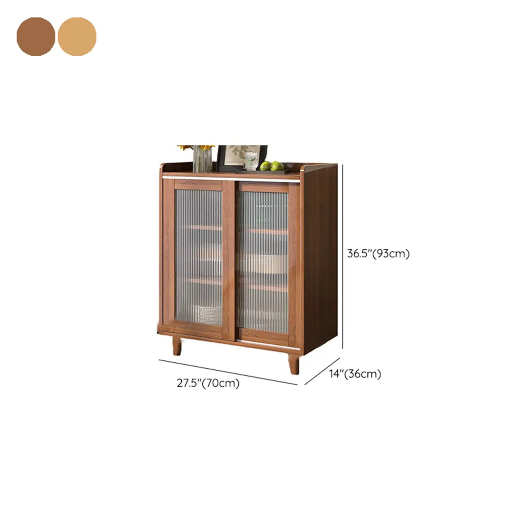 Buffet moderne en bois avec portes coulissantes et tiroirs