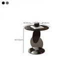 Table d'appoint moderne ronde avec plateau en verre et pied en acier inoxydable