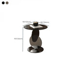 Table d'appoint moderne ronde avec plateau en verre et pied en acier inoxydable