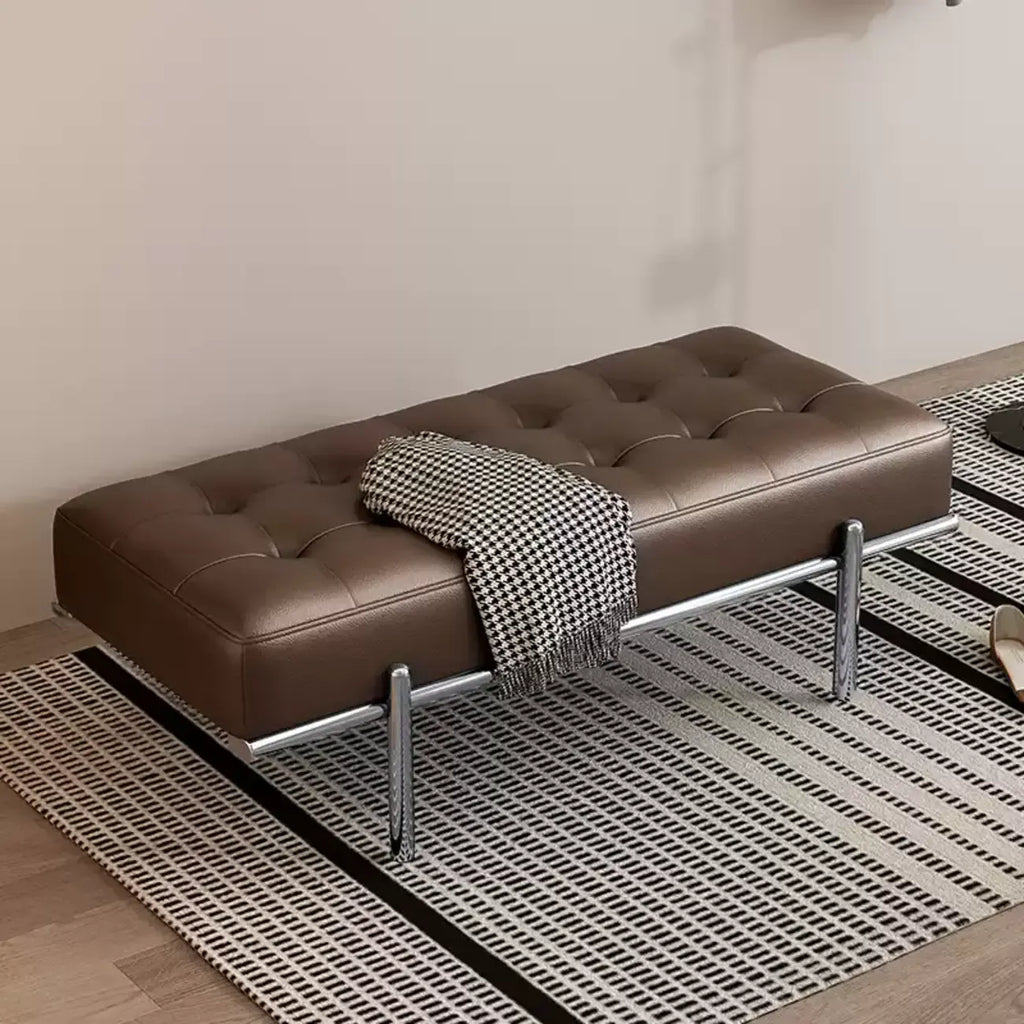 Banc de chambre moderne capitonné en cuir