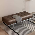 Banc de chambre moderne capitonné en cuir