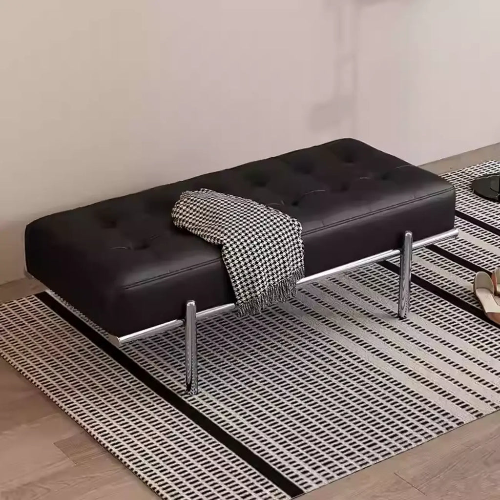 Banc de chambre moderne capitonné en cuir