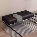 Banc de chambre moderne capitonné en cuir