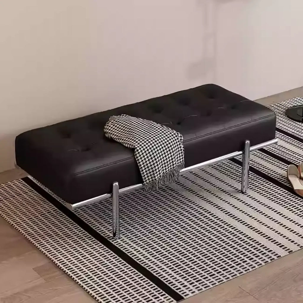 Banc de chambre moderne capitonné en cuir