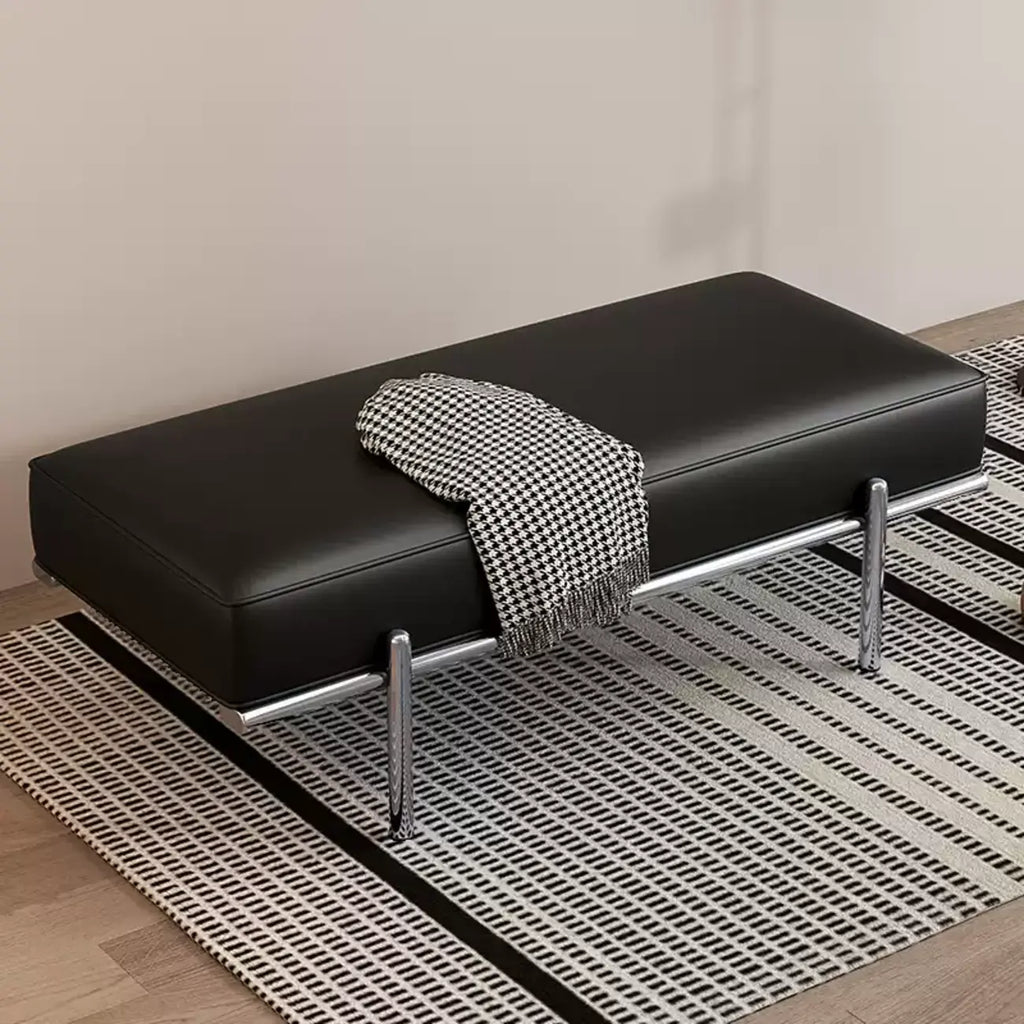 Banc de chambre moderne capitonné en cuir