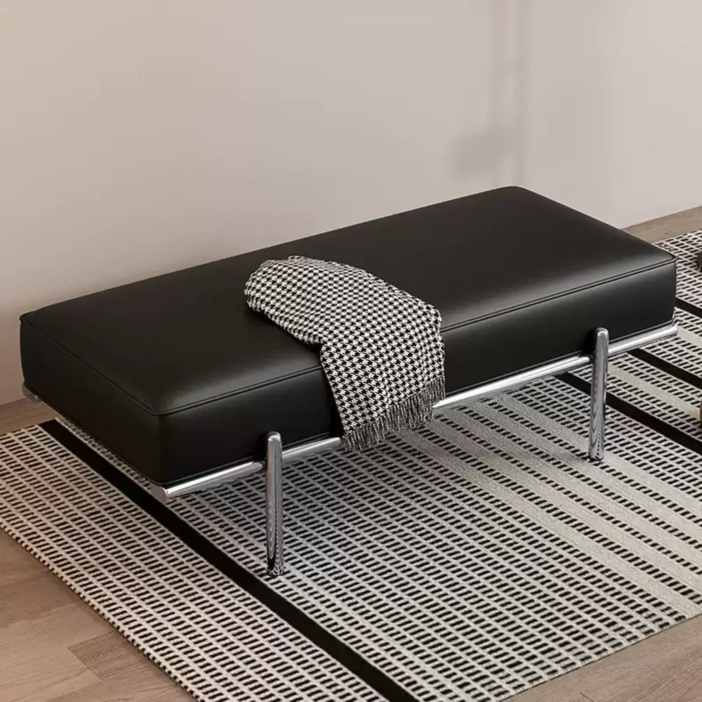 Banc de chambre moderne capitonné en cuir