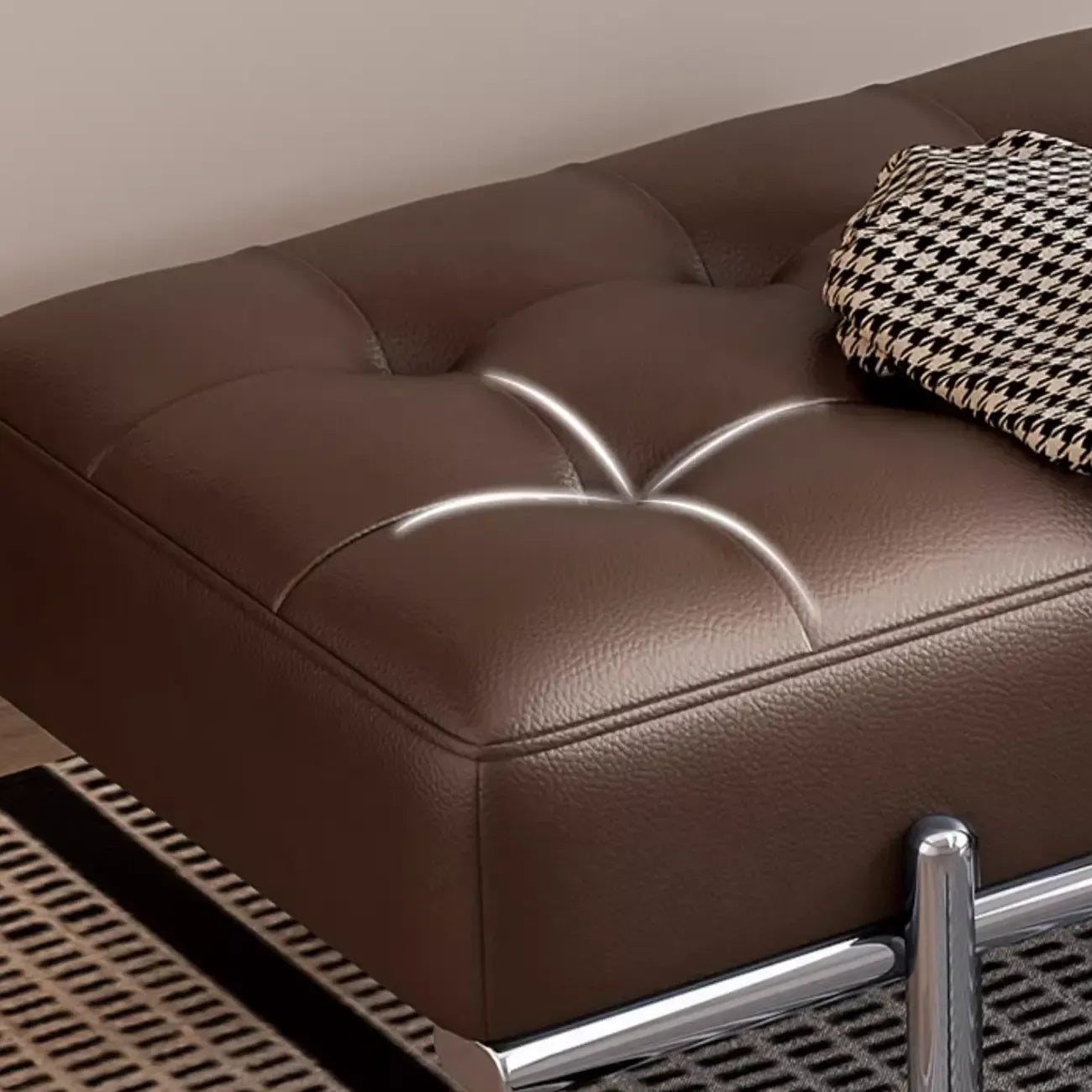 Banc de chambre moderne capitonné en cuir