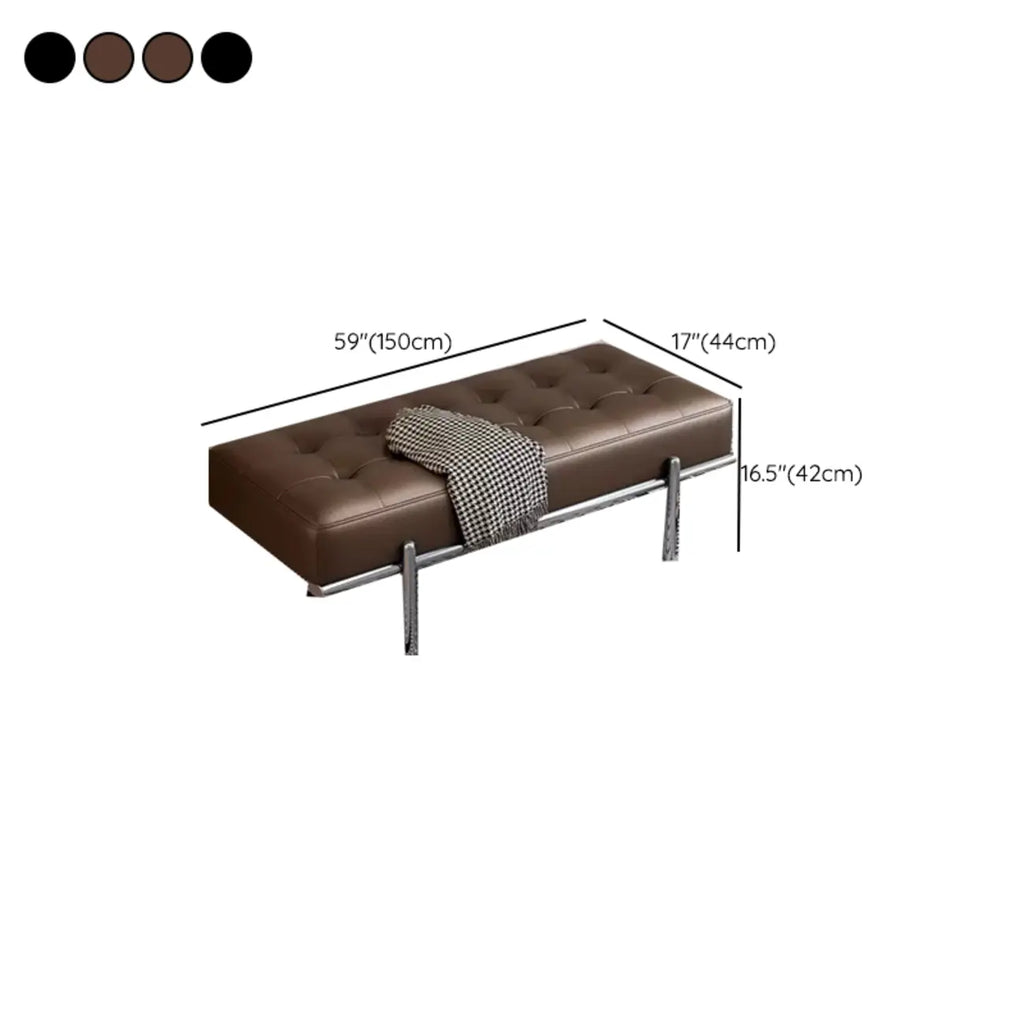 Banc de chambre moderne capitonné en cuir