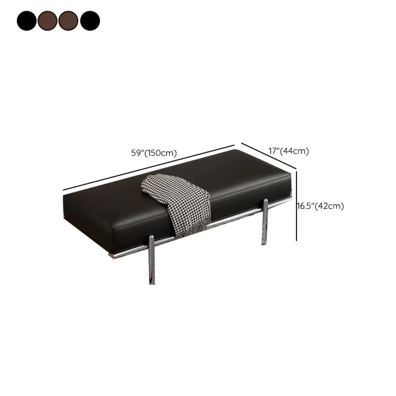 Banc de chambre moderne capitonné en cuir