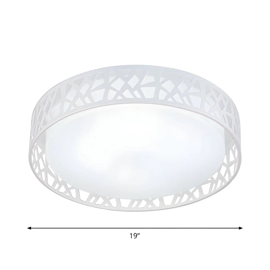 Plafonnier LED encastré moderne en acrylique blanc 19 pouces